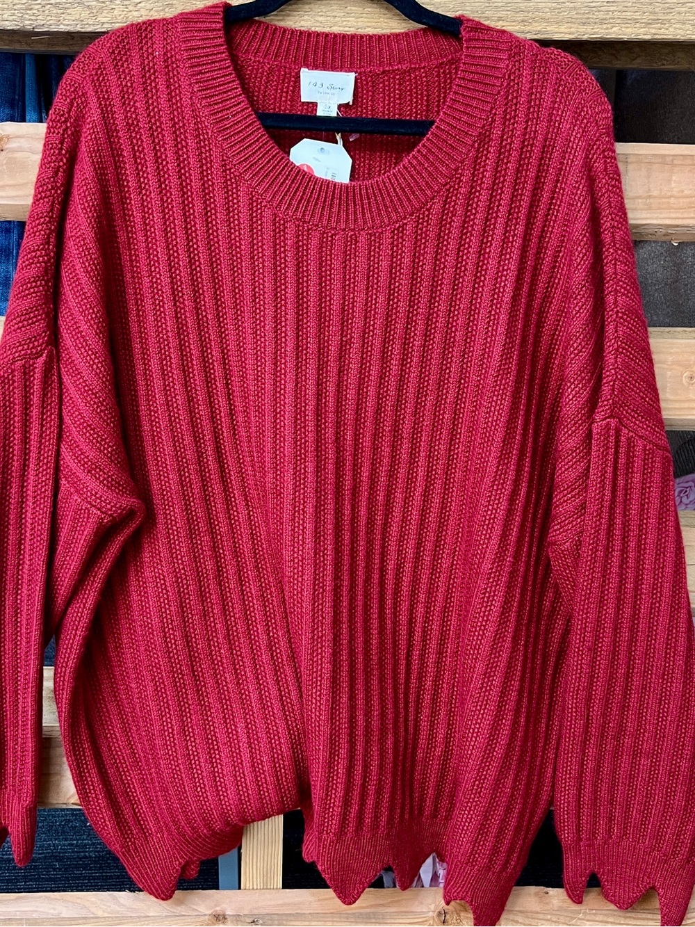 1.4.3. Story by Line Up Ribbed Crewneck Sweater - Red